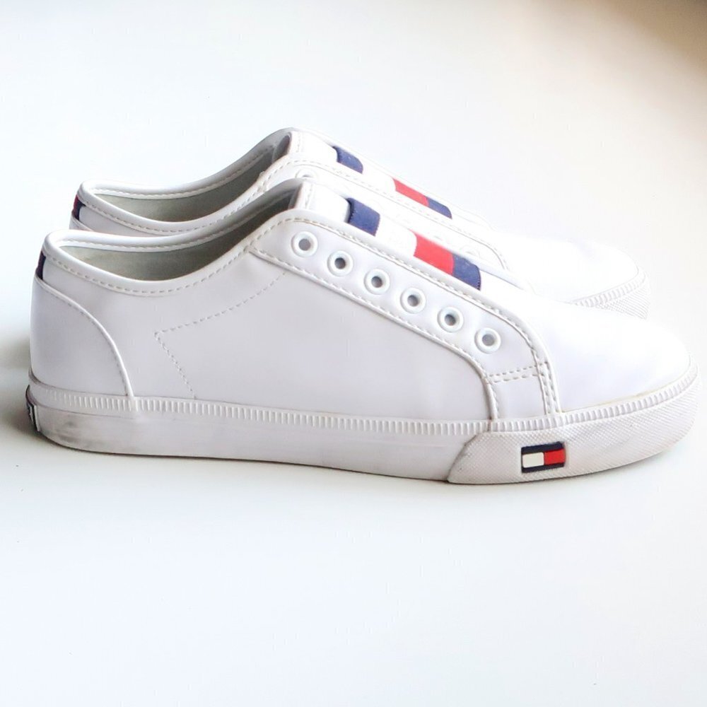 Tommy Hilfiger Anni White Red Blue Slip-on Sneakers Size 7 - Picture 2 of 16